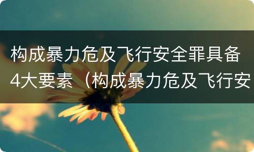 构成暴力危及飞行安全罪具备4大要素（构成暴力危及飞行安全罪具备4大要素是）