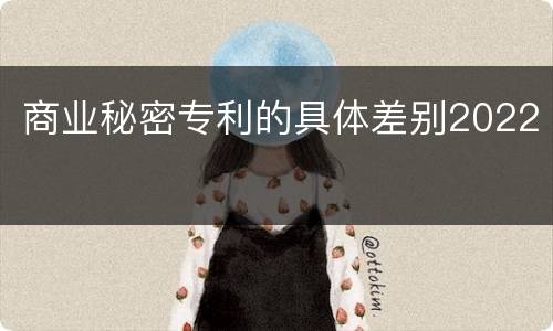 商业秘密专利的具体差别2022