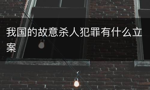 我国的故意杀人犯罪有什么立案