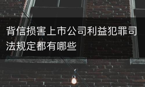 背信损害上市公司利益犯罪司法规定都有哪些