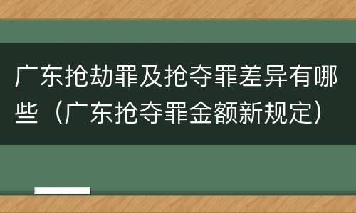 广东抢劫罪及抢夺罪差异有哪些（广东抢夺罪金额新规定）