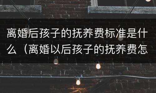 离婚后孩子的抚养费标准是什么（离婚以后孩子的抚养费怎么算,标准多少）