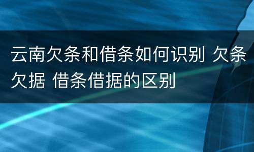 云南欠条和借条如何识别 欠条欠据 借条借据的区别