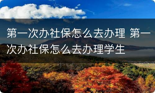 第一次办社保怎么去办理 第一次办社保怎么去办理学生