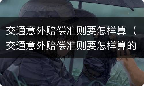 交通意外赔偿准则要怎样算（交通意外赔偿准则要怎样算的）