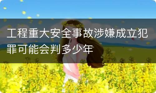 工程重大安全事故涉嫌成立犯罪可能会判多少年