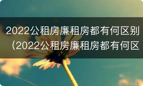 2022公租房廉租房都有何区别（2022公租房廉租房都有何区别呢）
