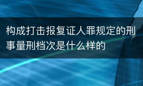 构成打击报复证人罪规定的刑事量刑档次是什么样的
