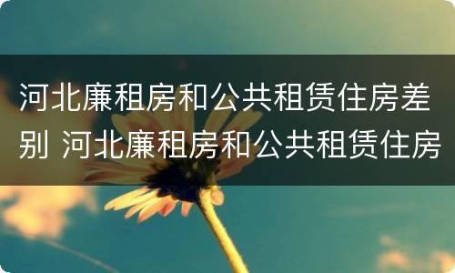 河北廉租房和公共租赁住房差别 河北廉租房和公共租赁住房差别大吗