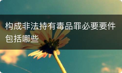 构成非法持有毒品罪必要要件包括哪些
