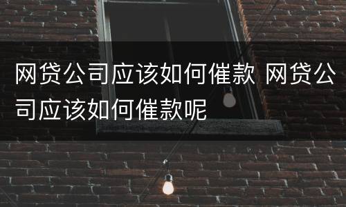 网贷公司应该如何催款 网贷公司应该如何催款呢