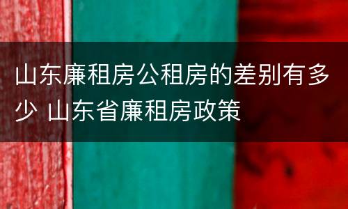 山东廉租房公租房的差别有多少 山东省廉租房政策
