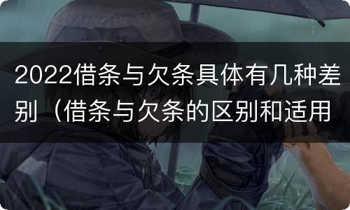 2022借条与欠条具体有几种差别（借条与欠条的区别和适用要点）