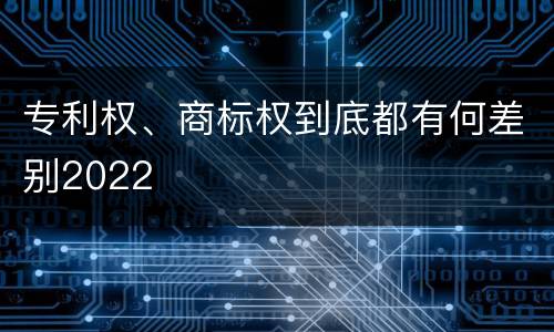 专利权、商标权到底都有何差别2022