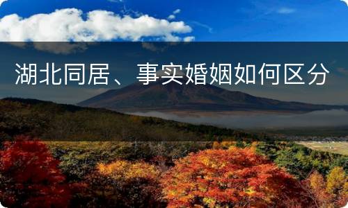 湖北同居、事实婚姻如何区分