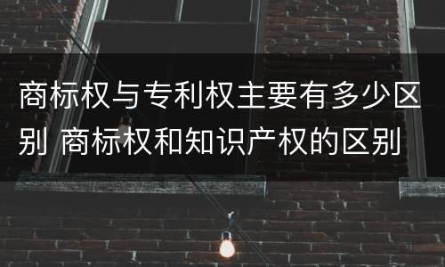 商标权与专利权主要有多少区别 商标权和知识产权的区别