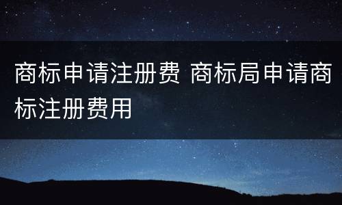 商标申请注册费 商标局申请商标注册费用