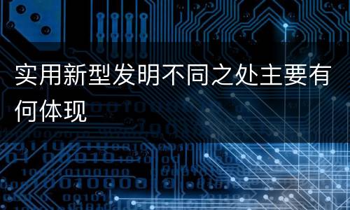 实用新型发明不同之处主要有何体现