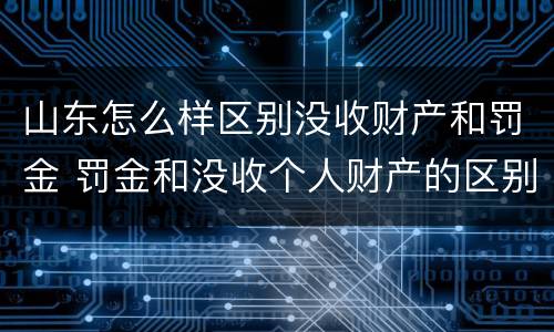 山东怎么样区别没收财产和罚金 罚金和没收个人财产的区别