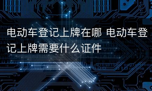 电动车登记上牌在哪 电动车登记上牌需要什么证件