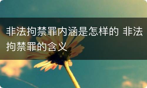 非法拘禁罪内涵是怎样的 非法拘禁罪的含义