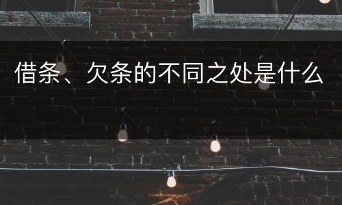 借条、欠条的不同之处是什么