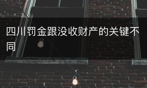 四川罚金跟没收财产的关键不同