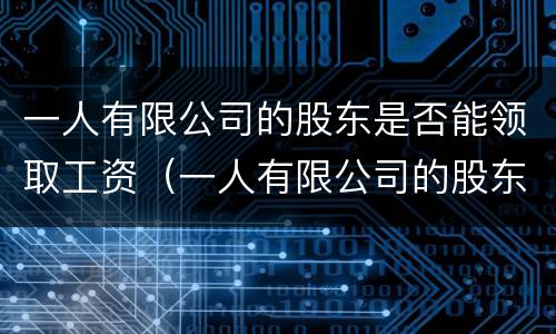 一人有限公司的股东是否能领取工资（一人有限公司的股东只能是自然人吗）