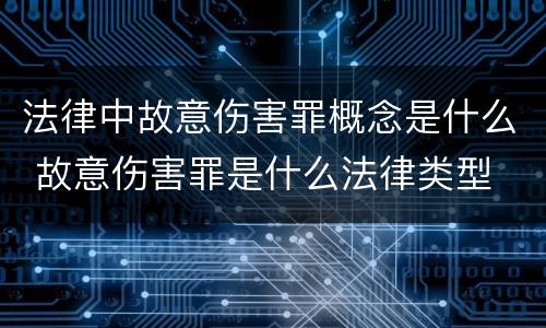 法律中故意伤害罪概念是什么 故意伤害罪是什么法律类型