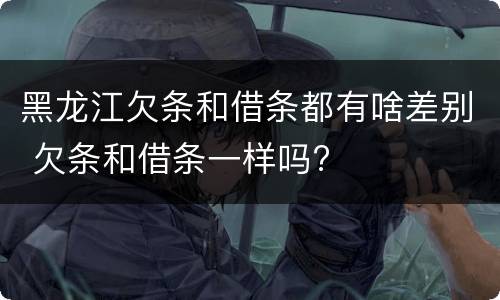 黑龙江欠条和借条都有啥差别 欠条和借条一样吗?