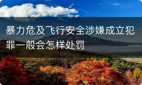 暴力危及飞行安全涉嫌成立犯罪一般会怎样处罚