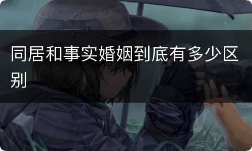 同居和事实婚姻到底有多少区别