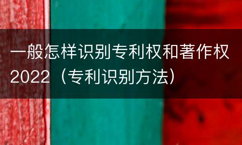 一般怎样识别专利权和著作权2022（专利识别方法）