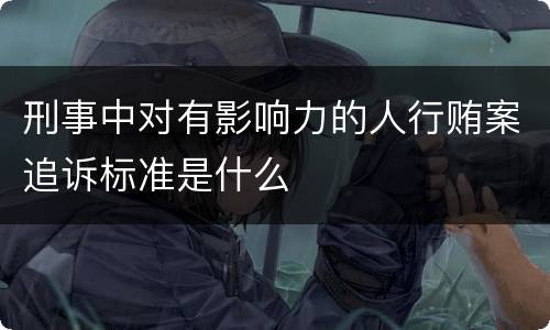 刑事中对有影响力的人行贿案追诉标准是什么