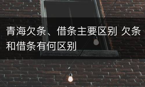 青海欠条、借条主要区别 欠条和借条有何区别