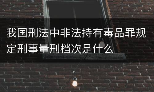 我国刑法中非法持有毒品罪规定刑事量刑档次是什么
