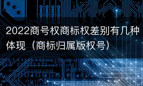 2022商号权商标权差别有几种体现（商标归属版权号）
