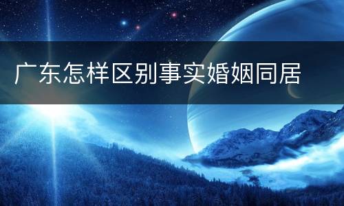 广东怎样区别事实婚姻同居