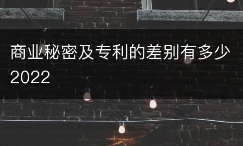 商业秘密及专利的差别有多少2022