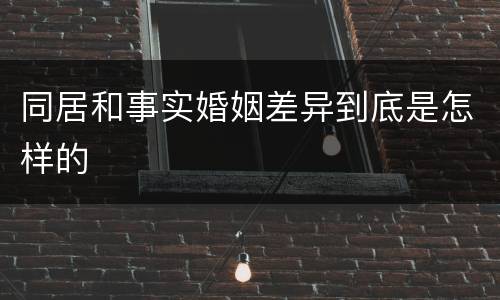 同居和事实婚姻差异到底是怎样的