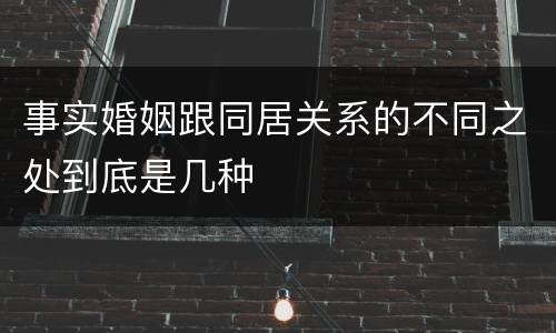 事实婚姻跟同居关系的不同之处到底是几种