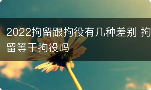 2022拘留跟拘役有几种差别 拘留等于拘役吗