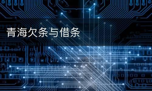 青海欠条与借条