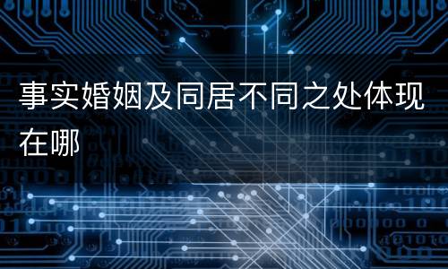 事实婚姻及同居不同之处体现在哪