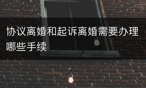 协议离婚和起诉离婚需要办理哪些手续