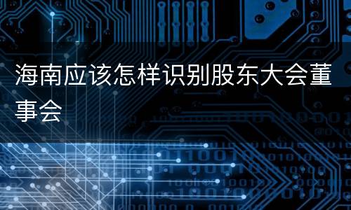 海南应该怎样识别股东大会董事会