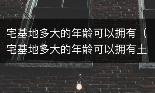 宅基地多大的年龄可以拥有（宅基地多大的年龄可以拥有土地）