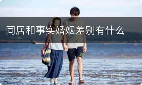 同居和事实婚姻差别有什么