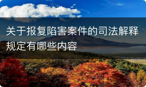 关于报复陷害案件的司法解释规定有哪些内容