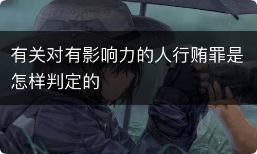 有关对有影响力的人行贿罪是怎样判定的